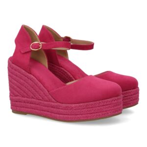 Alpargatas de Cuña Fucsia con Pulsera y Plataforma