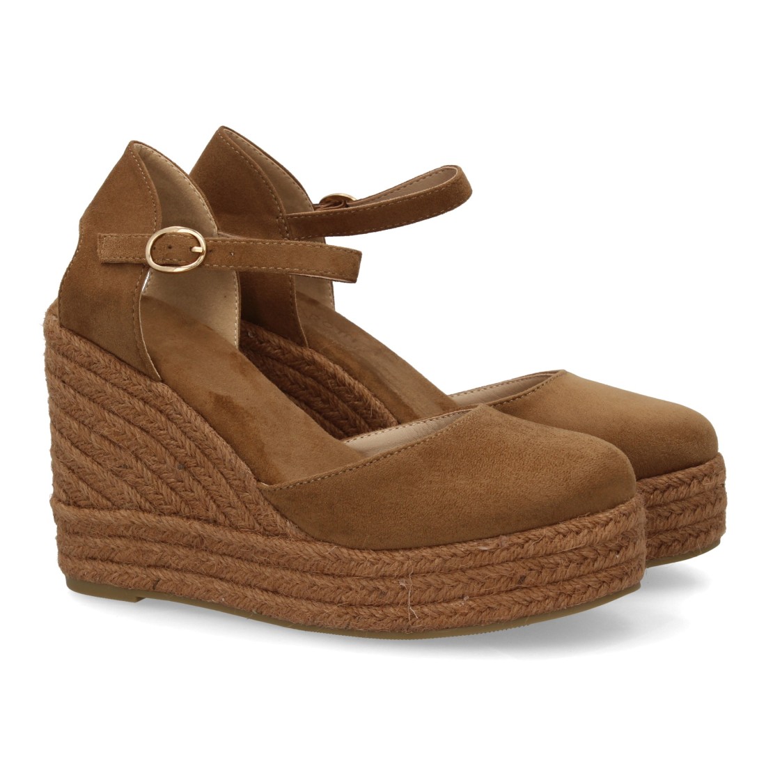 Alpargatas de Cuña Camel con Pulsera y Plataforma 1 Alpargatas de Cuña Camel con Pulsera y Plataforma