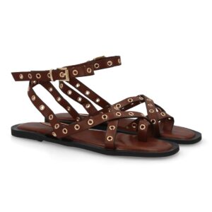Sandalia Romana Tachas Marrón