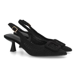 Zapatos Destalonados Negro con Tacón