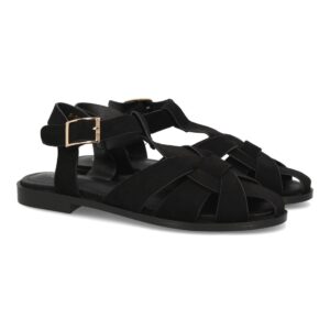 Sandalias Romanas Planas Negras