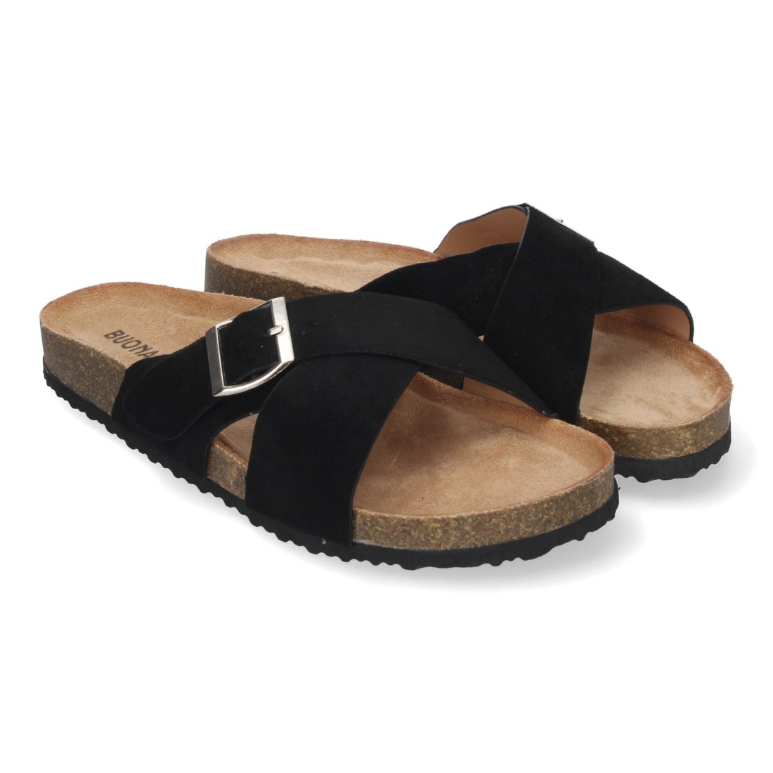 Sandalias Negras Planas Planta Bio Pala Cruzada Para Mujer 1 Sandalias Negras Planas Planta Bio Pala Cruzada Para Mujer