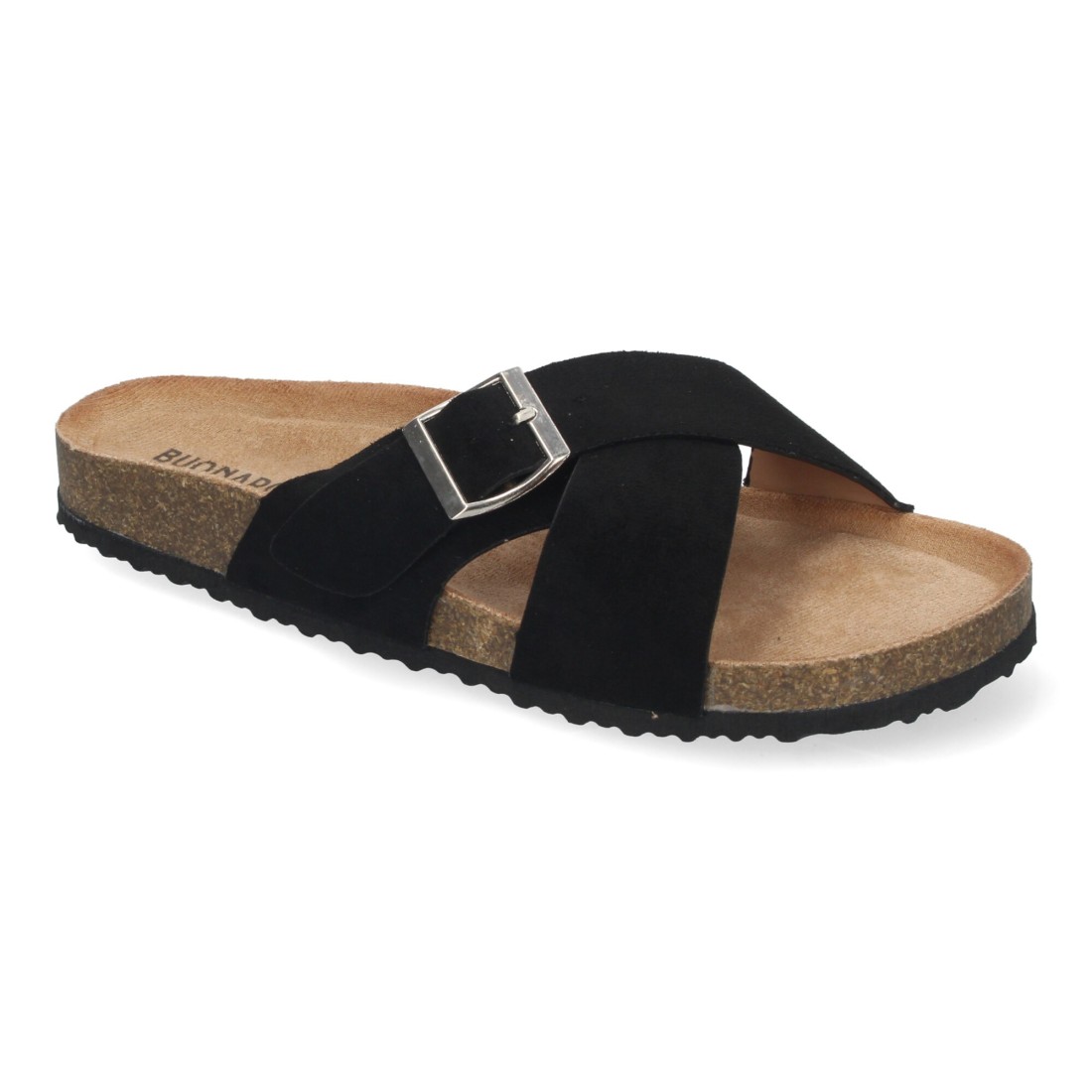 Sandalias Negras Planas Planta Bio Pala Cruzada Para Mujer 3 Sandalias Negras Planas Planta Bio Pala Cruzada Para Mujer - Imagen 3