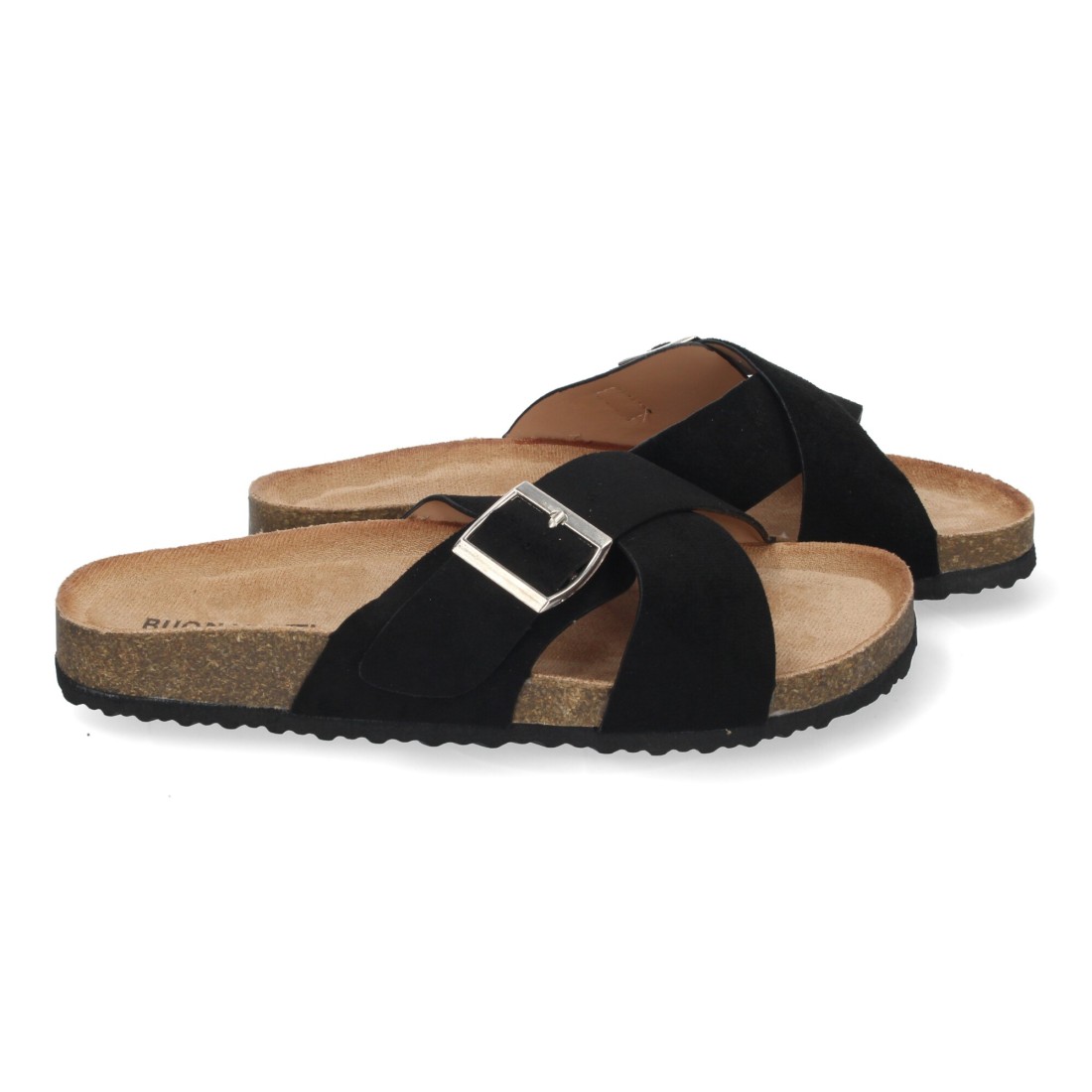 Sandalias Negras Planas Planta Bio Pala Cruzada Para Mujer 5 Sandalias Negras Planas Planta Bio Pala Cruzada Para Mujer - Imagen 5
