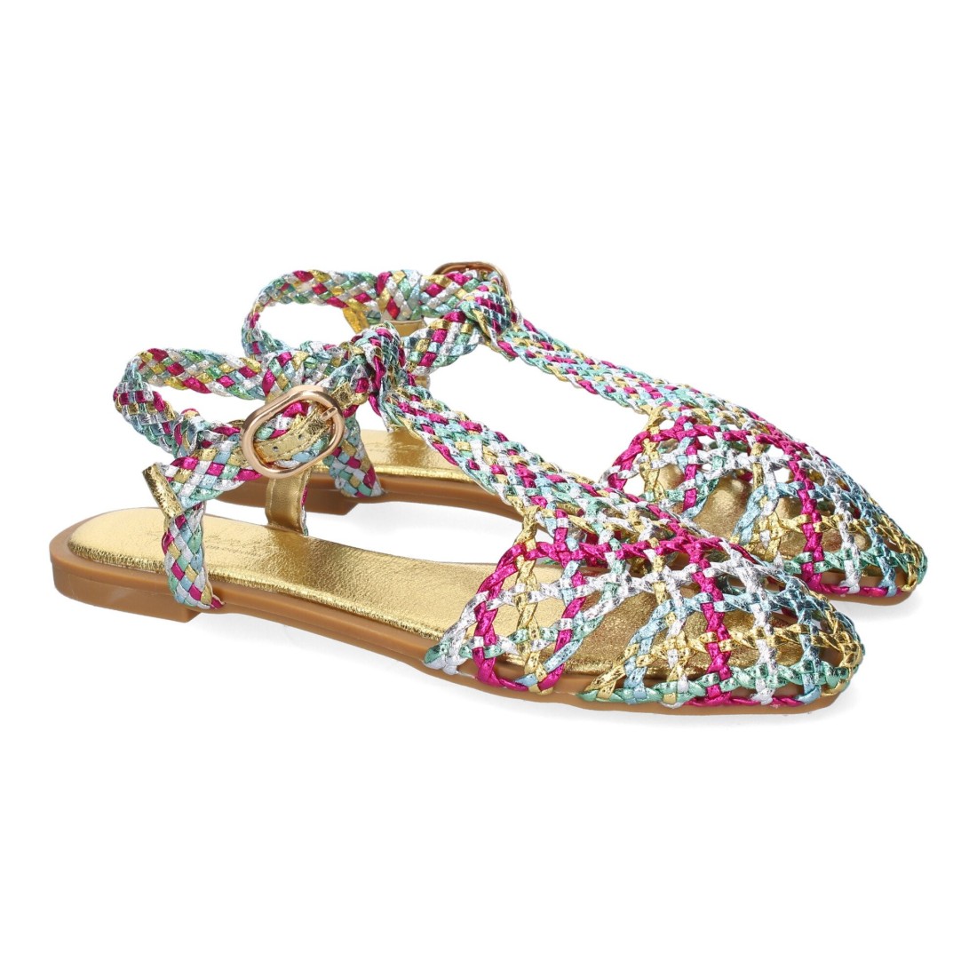 Sandalias Multicolor Trenzadas 1 Sandalias Multicolor Trenzadas