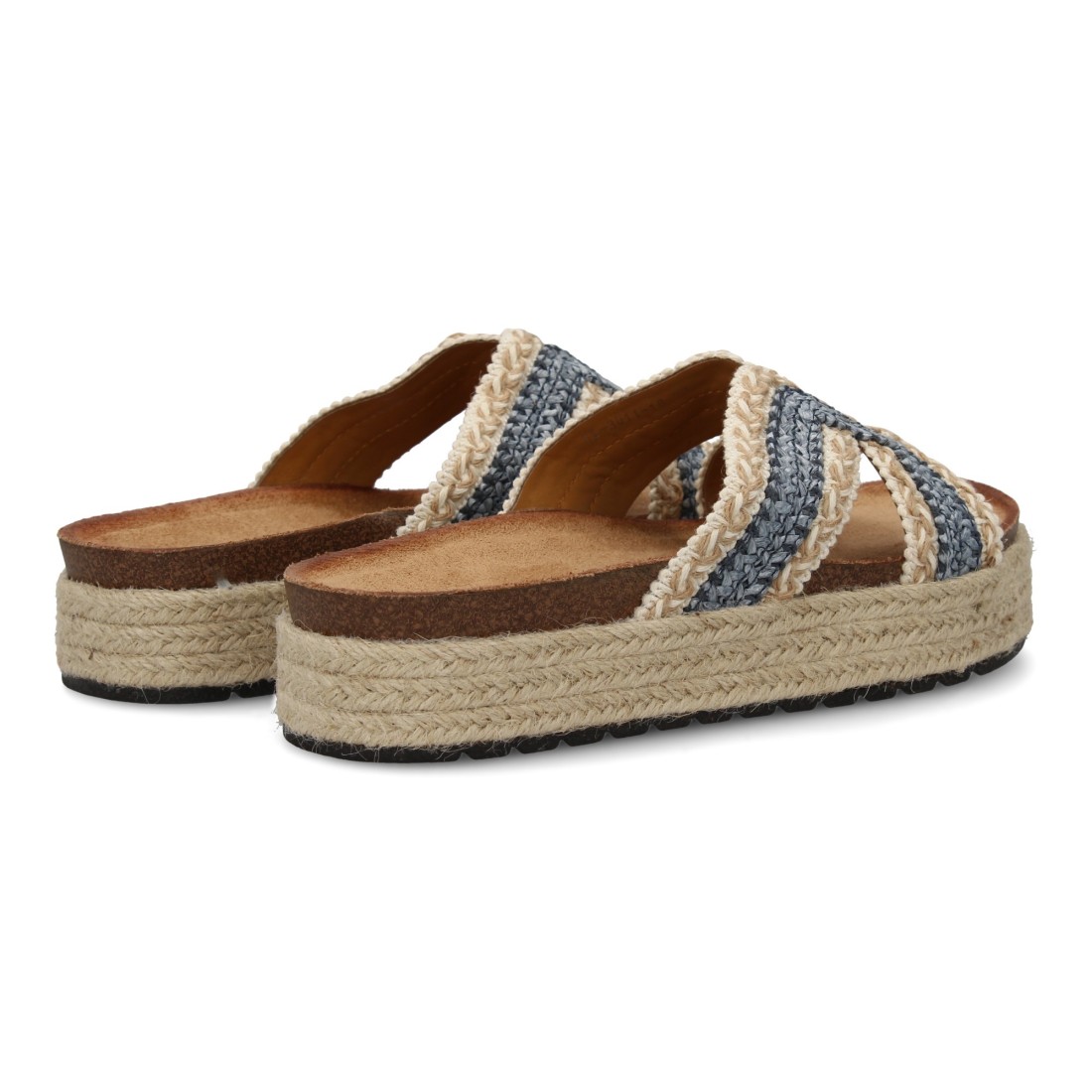 Sandalias Planas de Mujer Trenzadas Azul 2 Sandalias Planas de Mujer Trenzadas Azul - Imagen 2