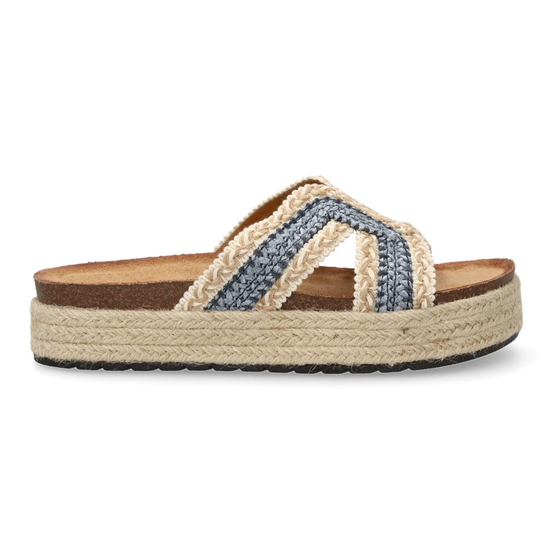Sandalias Planas de Mujer Trenzadas Azul 4 Sandalias Planas de Mujer Trenzadas Azul - Imagen 4
