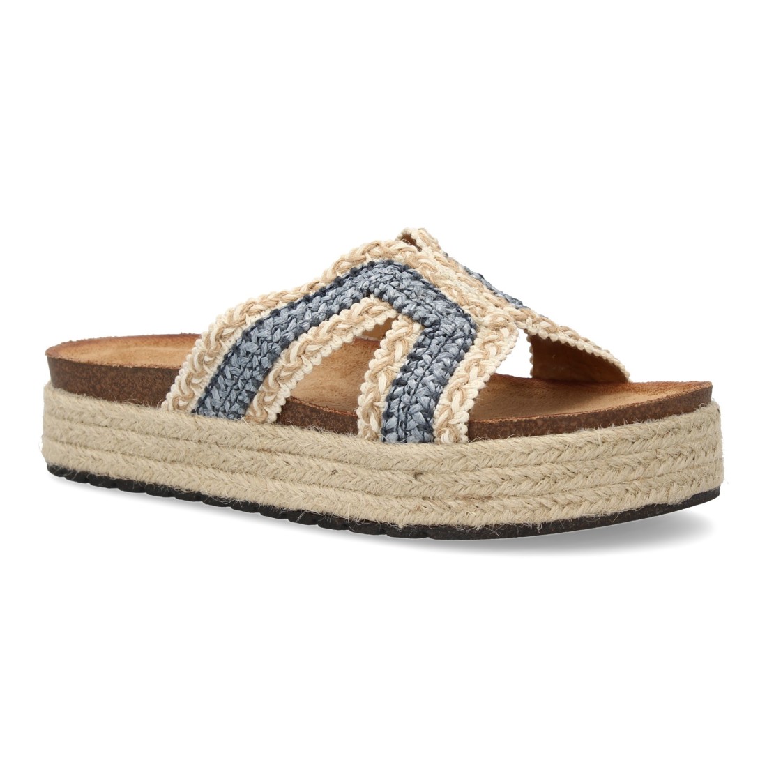 Sandalias Planas de Mujer Trenzadas Azul 5 Sandalias Planas de Mujer Trenzadas Azul - Imagen 5