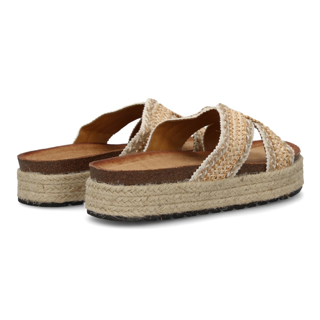 Sandalias Planas de Mujer Trenzadas Beige 2 Sandalias Planas de Mujer Trenzadas Beige - Imagen 2