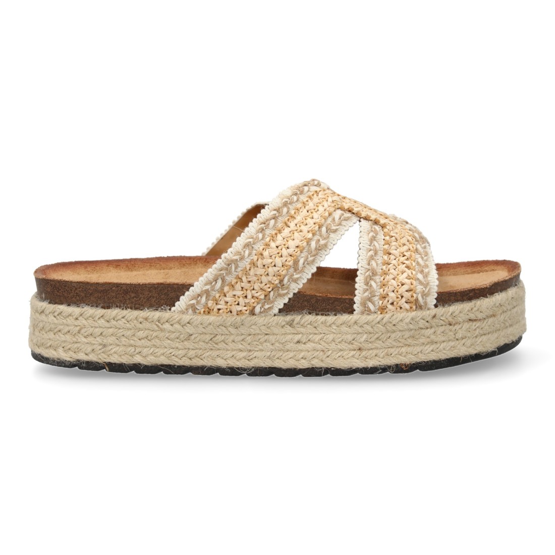 Sandalias Planas de Mujer Trenzadas Beige 4 Sandalias Planas de Mujer Trenzadas Beige - Imagen 4