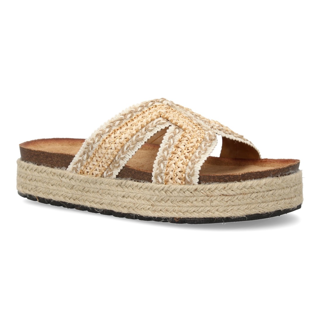 Sandalias Planas de Mujer Trenzadas Beige 5 Sandalias Planas de Mujer Trenzadas Beige - Imagen 5