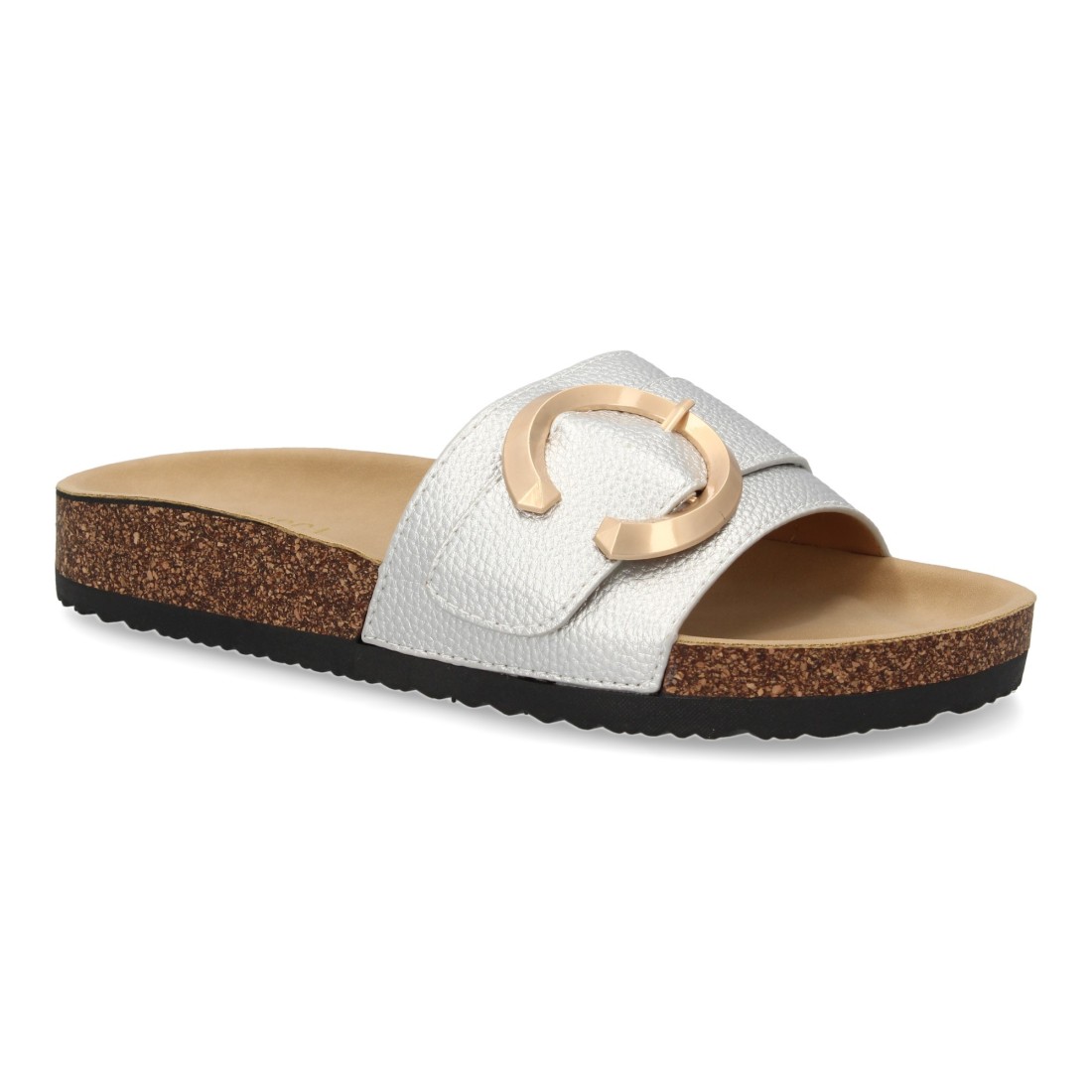 Sandalia Plana Bio Mujer Plata 3 Sandalia Plana Bio Mujer Plata - Imagen 3