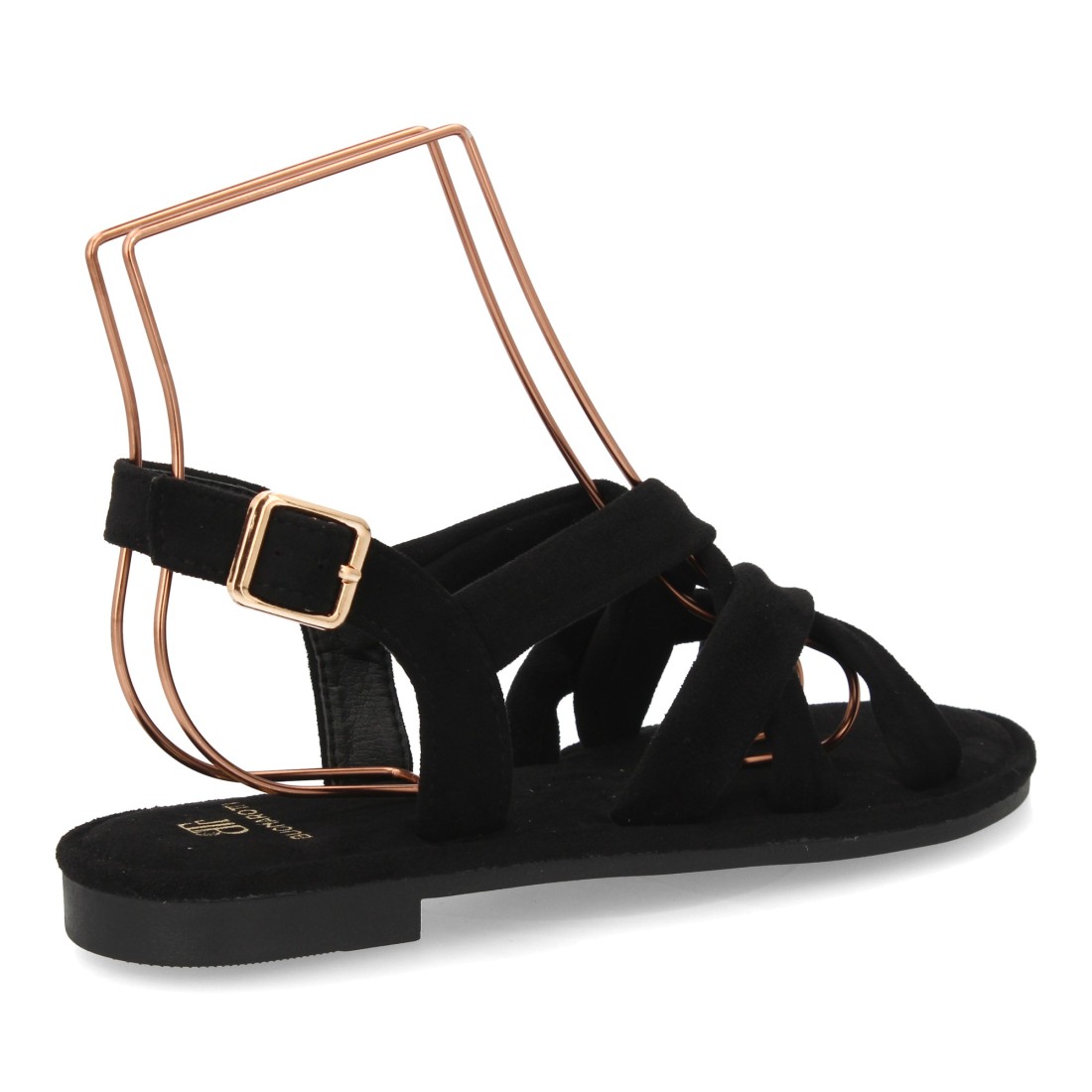 Sandalias Planas Negras de Tiras Trenzadas 4 Sandalias Planas Negras de Tiras Trenzadas - Imagen 4