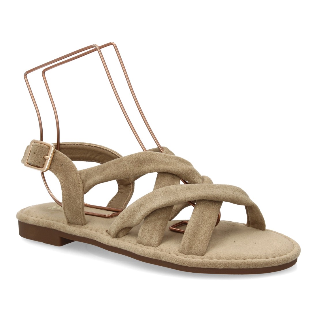 Sandalias Planas Beige de Tiras Trenzadas 3 Sandalias Planas Beige de Tiras Trenzadas - Imagen 3