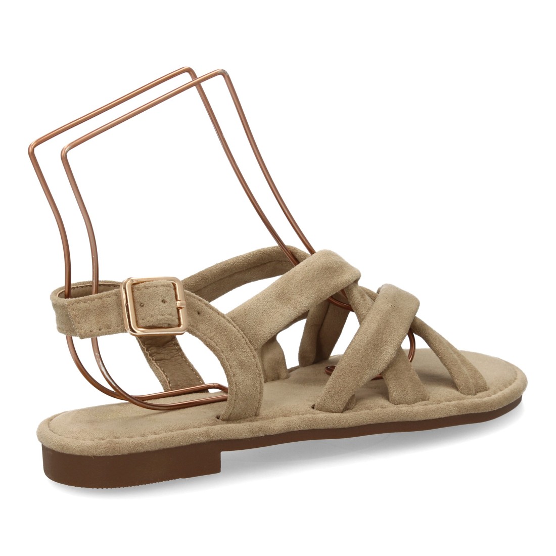 Sandalias Planas Beige de Tiras Trenzadas 4 Sandalias Planas Beige de Tiras Trenzadas - Imagen 4