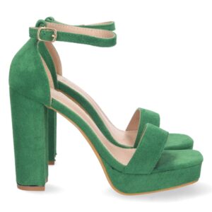 Sandalia De Tacón Alto Verde