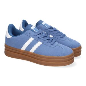 Zapatillas Azul Pastel con Detalles en Blanco