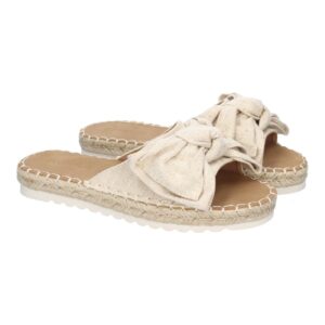 Palas Beige con Lazo y Plataforma de Yute