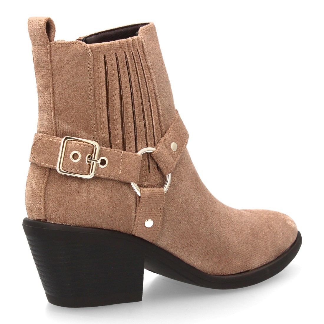 Botín Mujer Estilo Cowboy con Hebilla Taupe 4 Botín Mujer Estilo Cowboy con Hebilla Taupe - Imagen 4