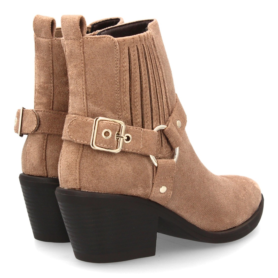 Botín Mujer Estilo Cowboy con Hebilla Taupe 5 Botín Mujer Estilo Cowboy con Hebilla Taupe - Imagen 5