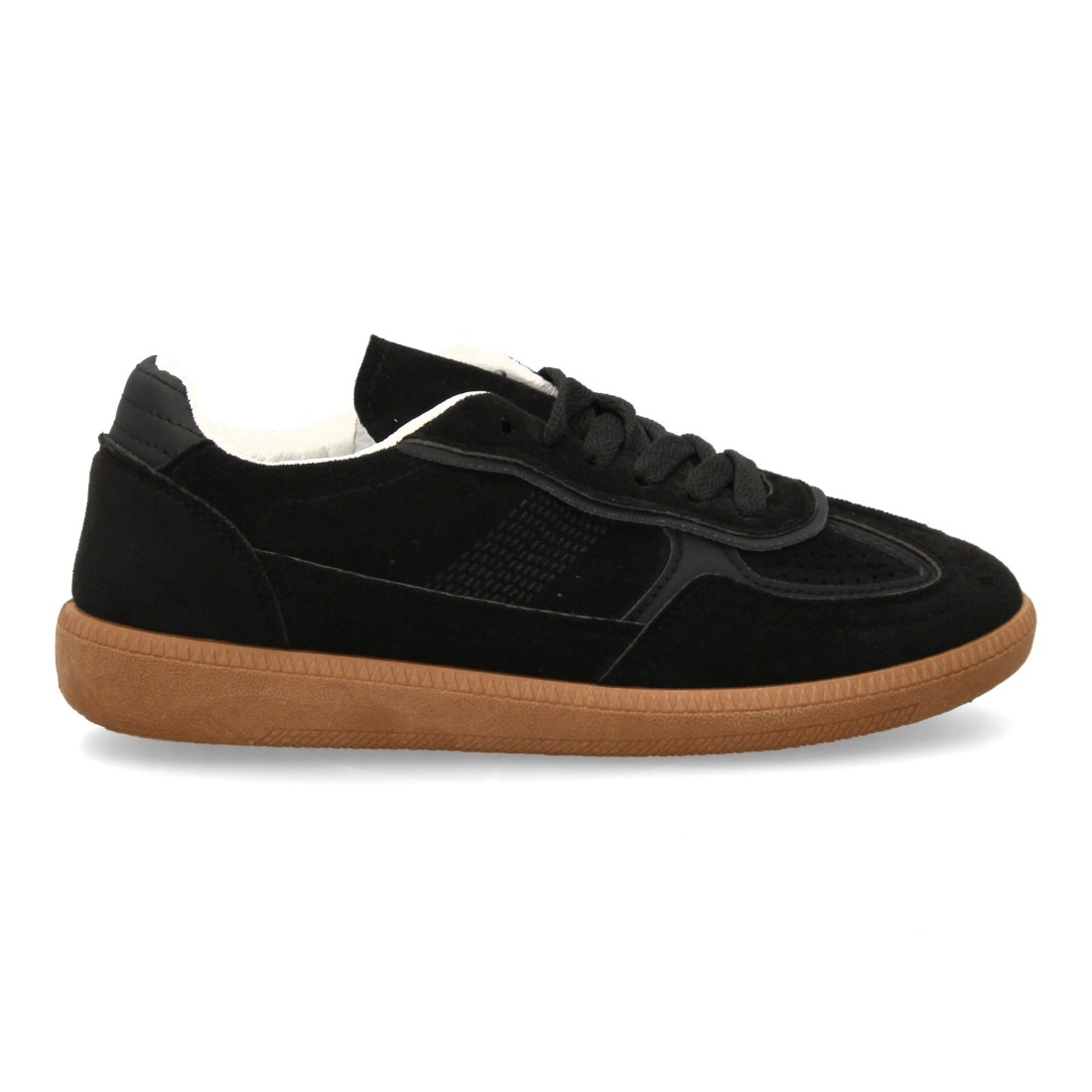Zapatilla de serraje negra con suela caramelo clásica 2 Zapatilla de serraje negra con suela caramelo clásica - Imagen 2