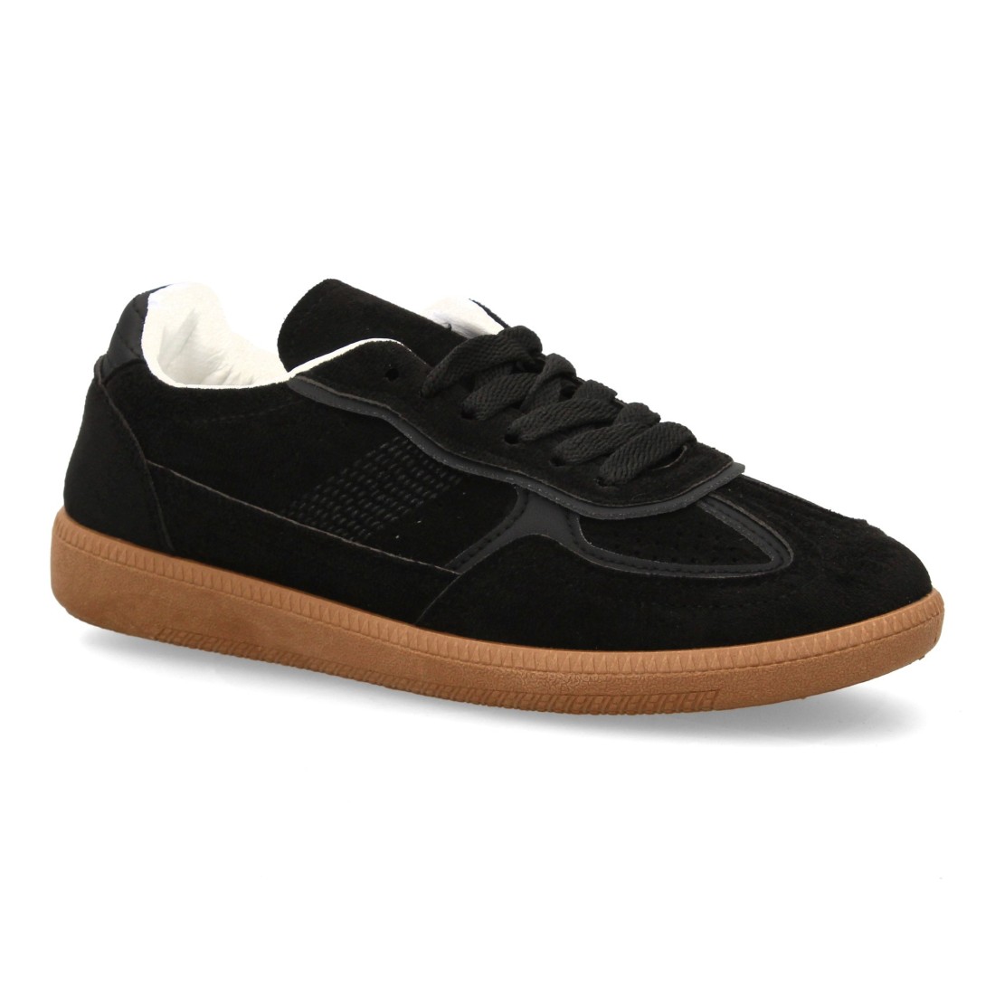 Zapatilla de serraje negra con suela caramelo clásica 3 Zapatilla de serraje negra con suela caramelo clásica - Imagen 3