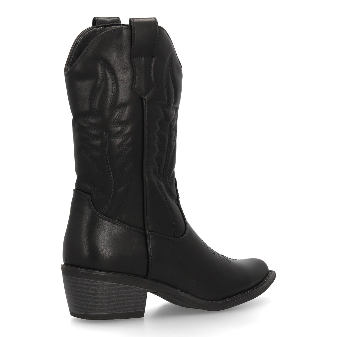 Botas Cowboy Negras Bordadas de Tacón 4 Botas Cowboy Negras Bordadas de Tacón - Imagen 4