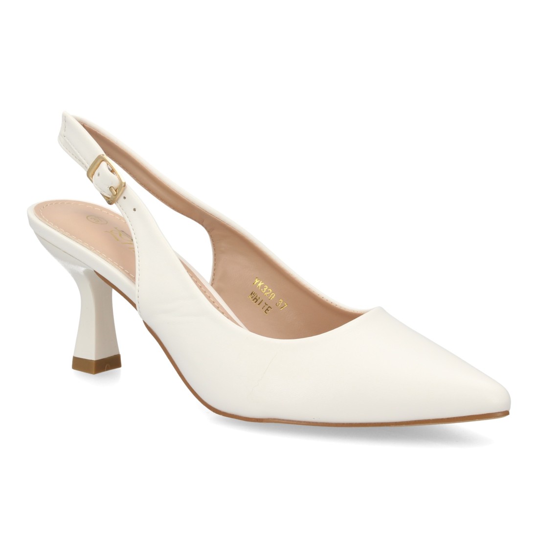 Salones Slingback Blanco Roto de Punta Fina 3 Salones Slingback Blanco Roto de Punta Fina - Imagen 3