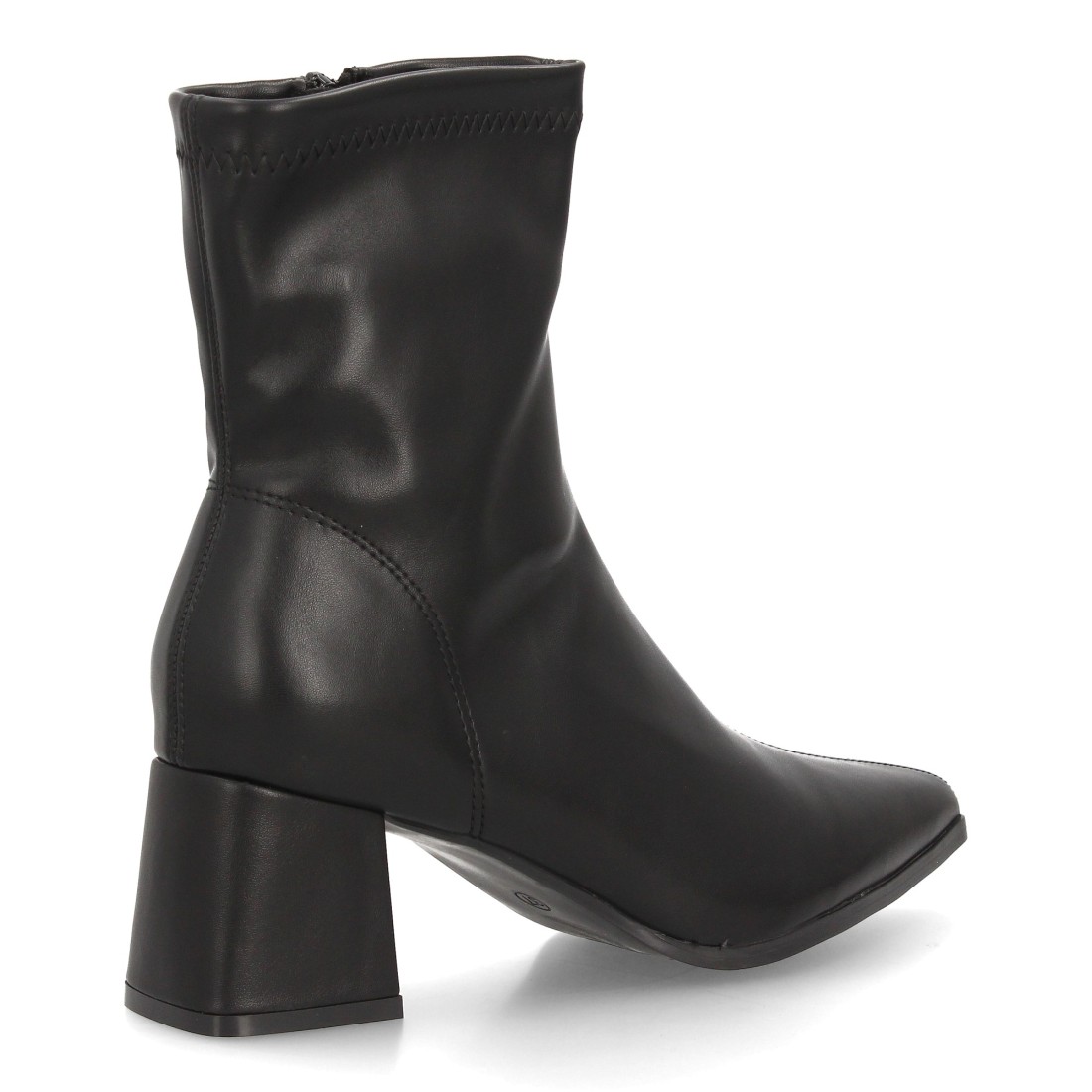 Botines Negros Efecto Piel con Tacón Ancho 4 Botines Negros Efecto Piel con Tacón Ancho - Imagen 4
