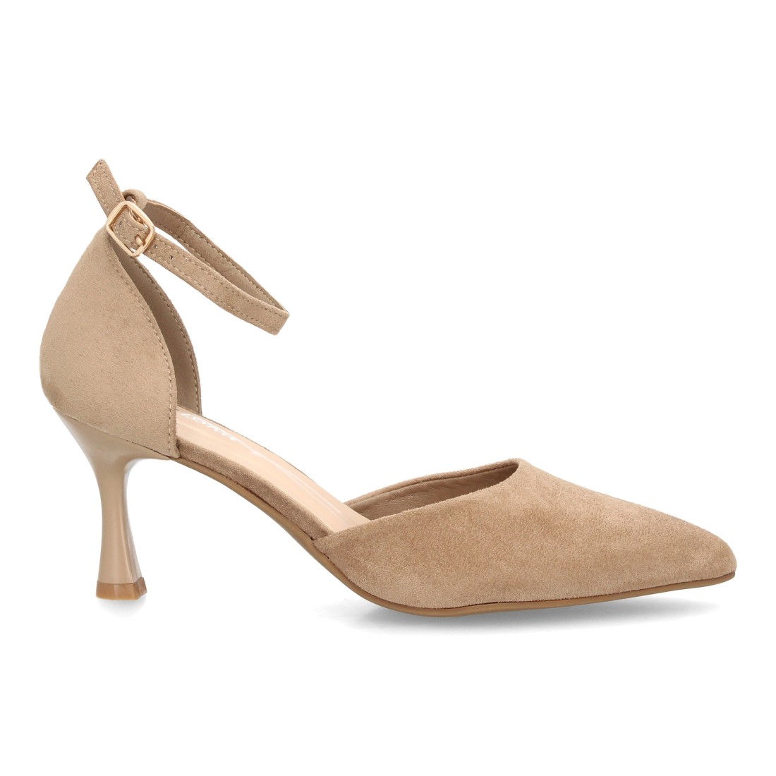 Zapatos Camel de Antelina con Pulsera y Tacón Acampanado 2 Zapatos Camel de Antelina con Pulsera y Tacón Acampanado - Imagen 2