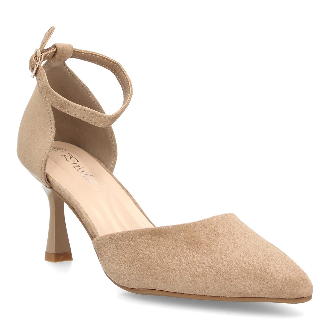 Zapatos Camel de Antelina con Pulsera y Tacón Acampanado 3 Zapatos Camel de Antelina con Pulsera y Tacón Acampanado - Imagen 3