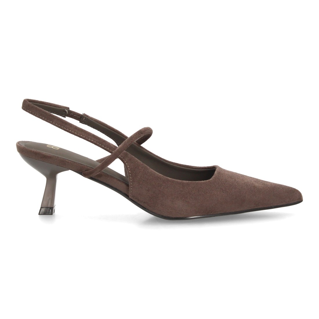 Salones Slingback Marrón de Antelina con Tacón Copa 2 Salones Slingback Marrón de Antelina con Tacón Copa - Imagen 2