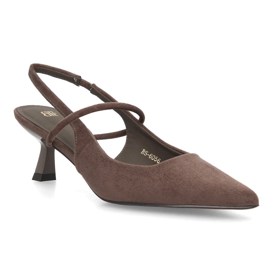 Salones Slingback Marrón de Antelina con Tacón Copa 3 Salones Slingback Marrón de Antelina con Tacón Copa - Imagen 3
