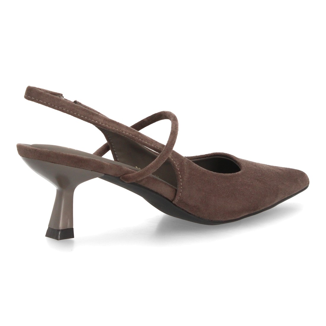 Salones Slingback Marrón de Antelina con Tacón Copa 4 Salones Slingback Marrón de Antelina con Tacón Copa - Imagen 4