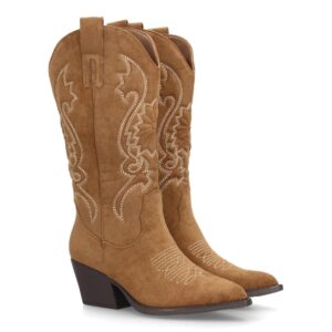 Bota Cowboy Camel Bordada