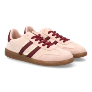 Zapatillas Retro Rosa con Detalles Burdeos