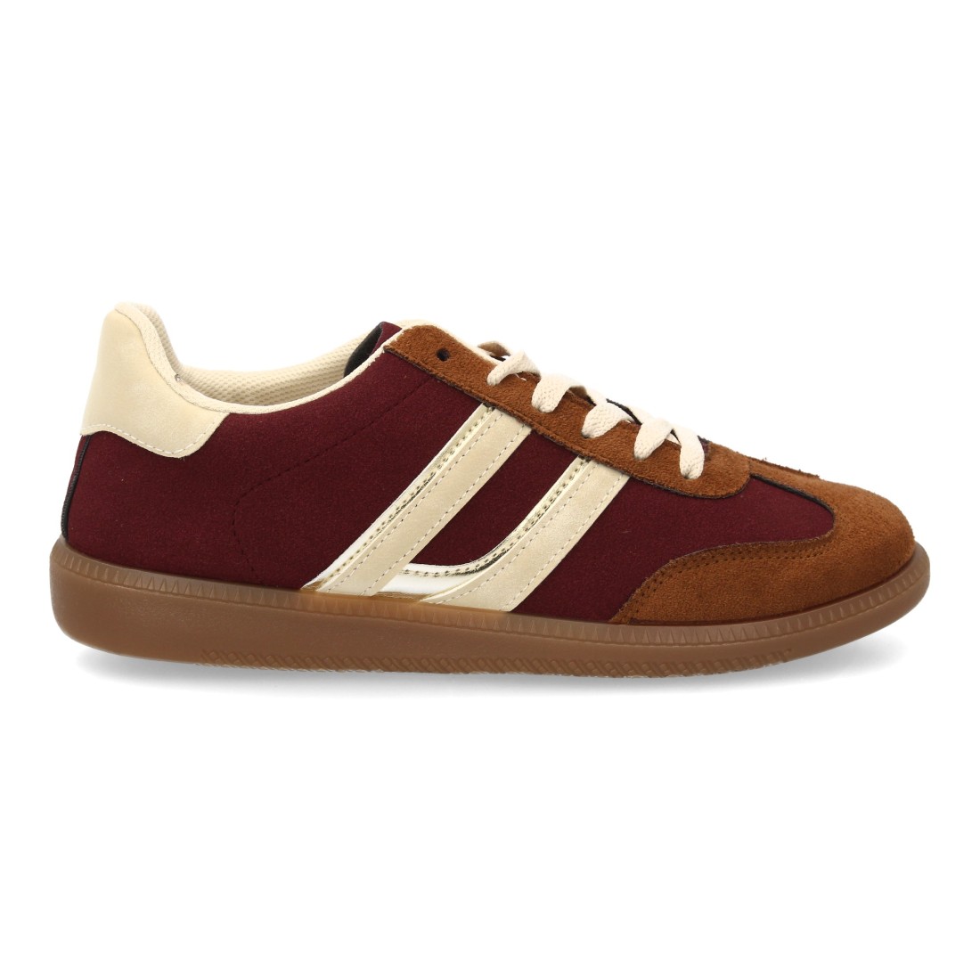 Zapatillas Retro Burdeos con Detalles Camel 2 Zapatillas Retro Burdeos con Detalles Camel - Imagen 2