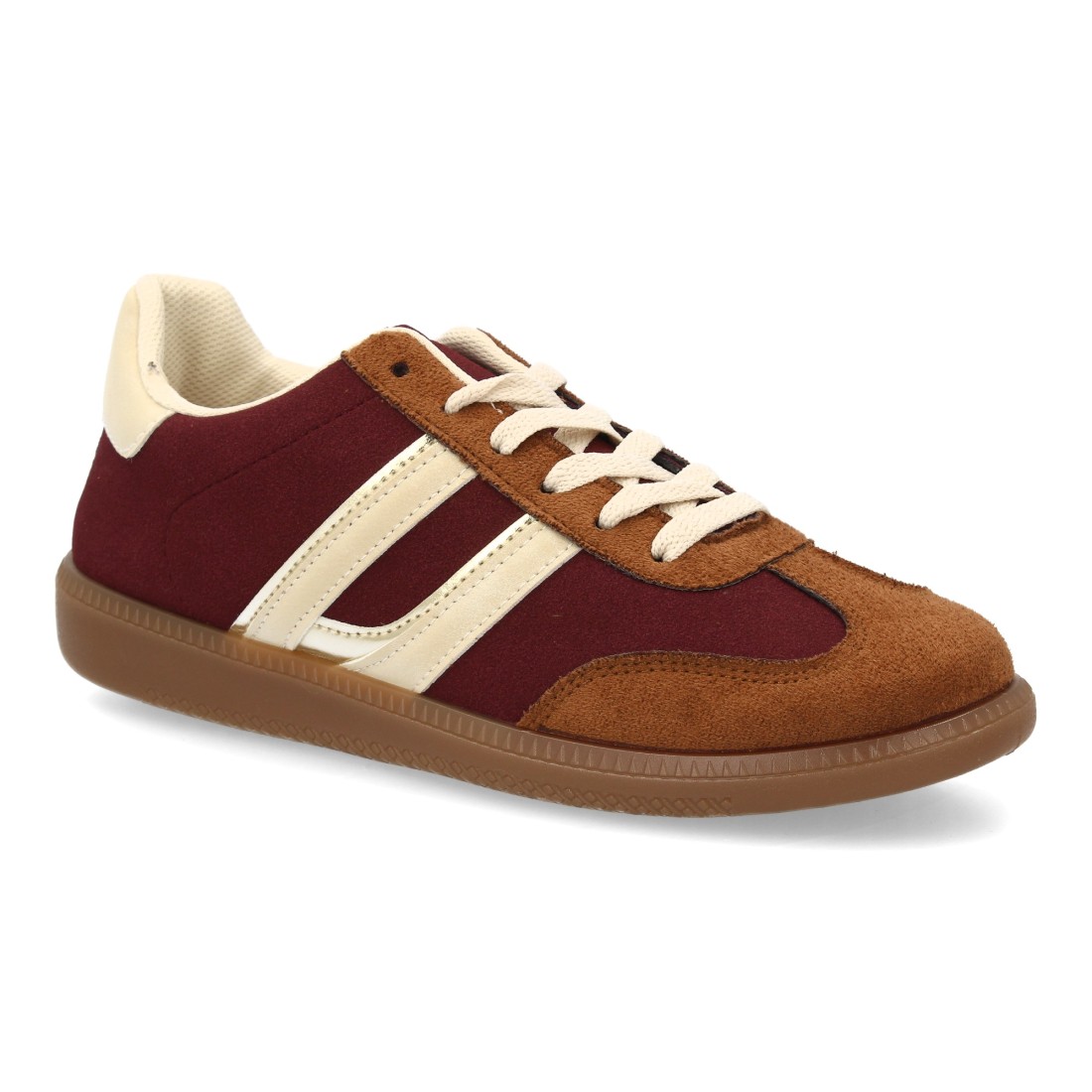Zapatillas Retro Burdeos con Detalles Camel 3 Zapatillas Retro Burdeos con Detalles Camel - Imagen 3