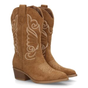 Botas Cowboy Camel Bordadas