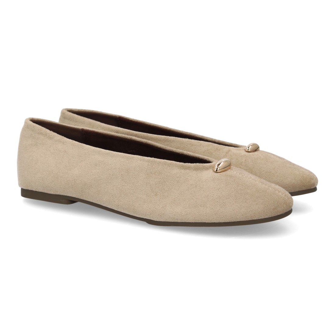 Bailarinas Beige con Adorno Dorado 1 Bailarinas Beige con Adorno Dorado