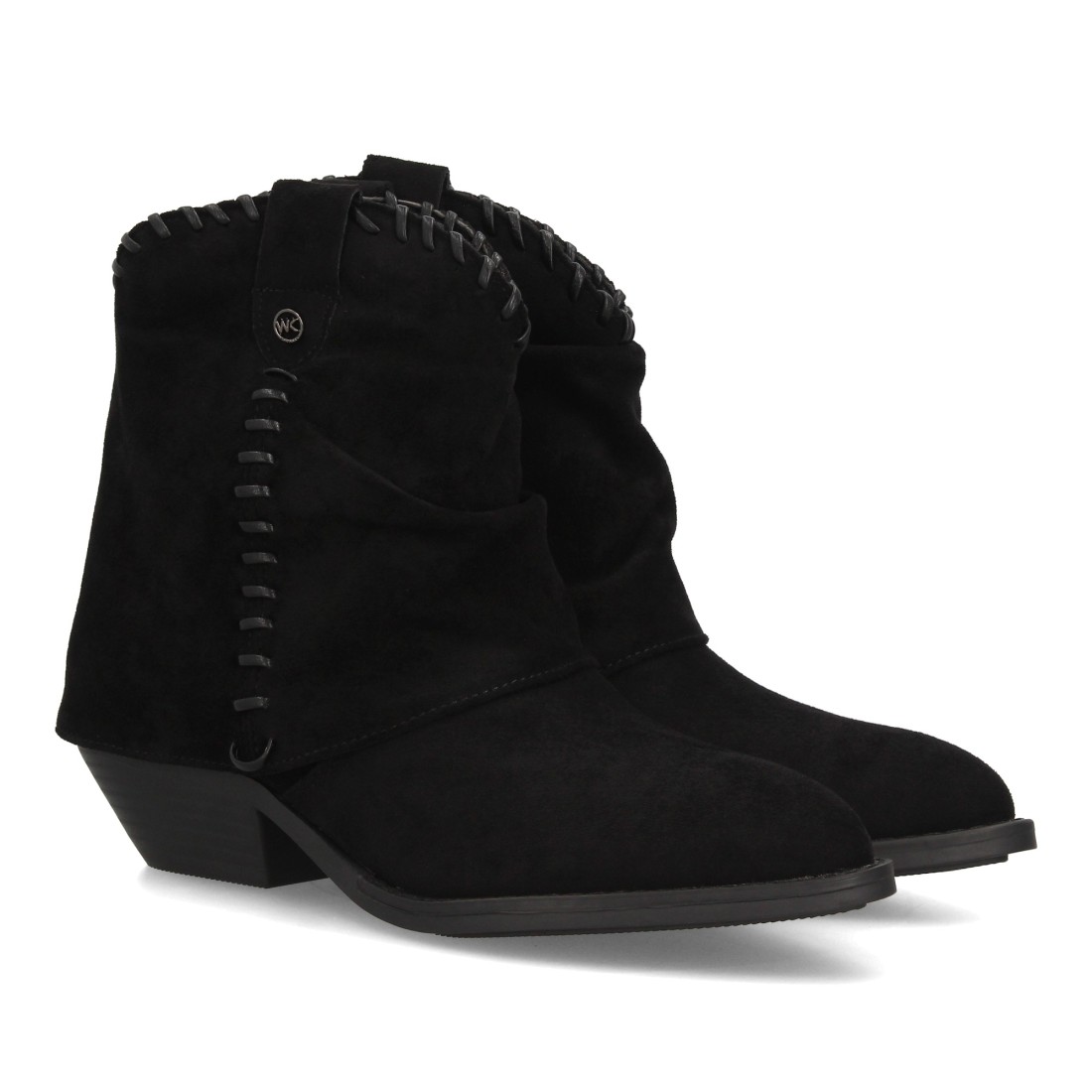 Botín Cowboy Negro Trenzado 1 Botín Cowboy Negro Trenzado