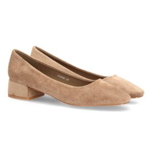 Zapatos de Salón Beige con Tacón Bajo