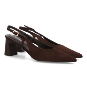 Zapatos Destalonados Marrones con Tacón