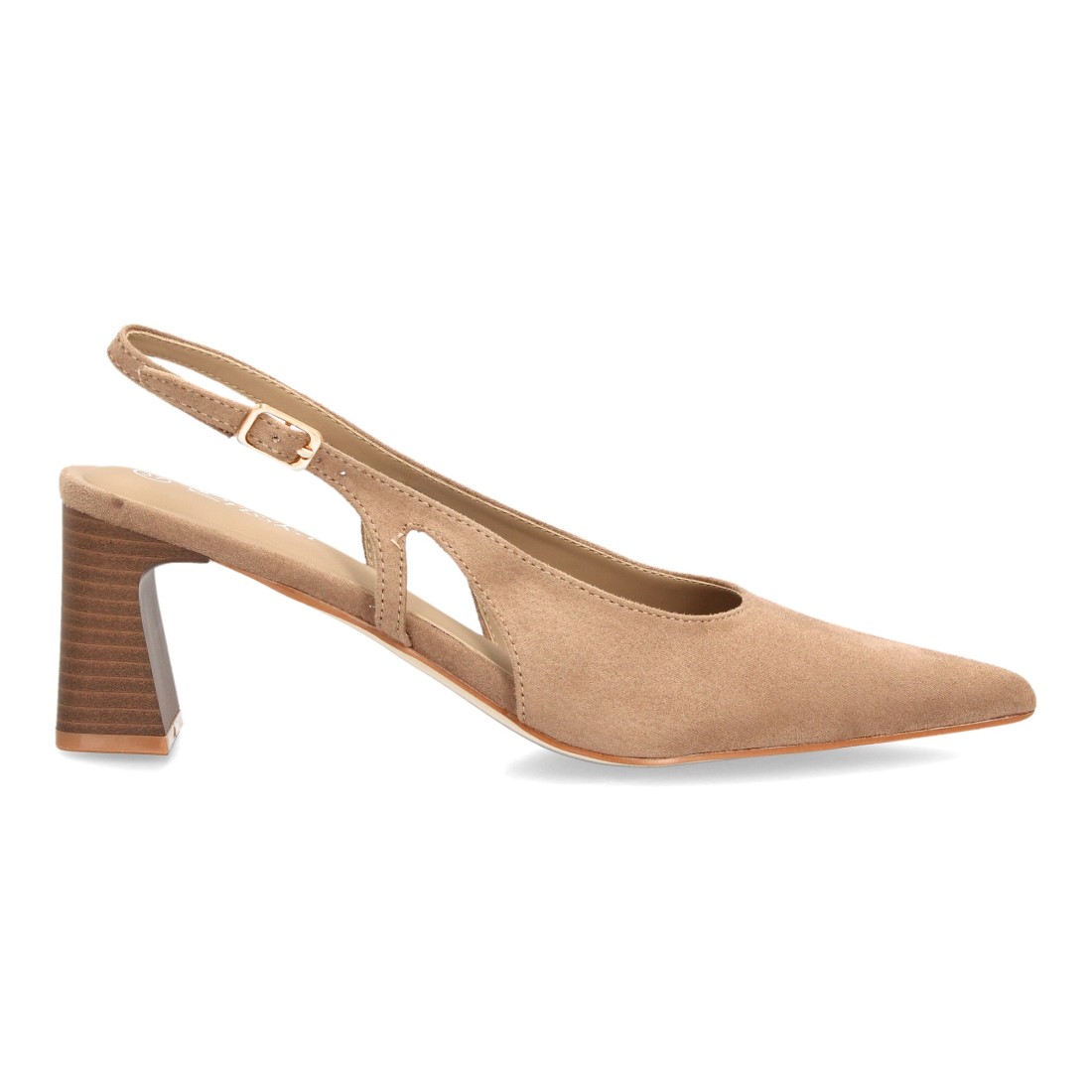 Zapatos Destalonados Beige con Tacón 2 Zapatos Destalonados Beige con Tacón - Imagen 2