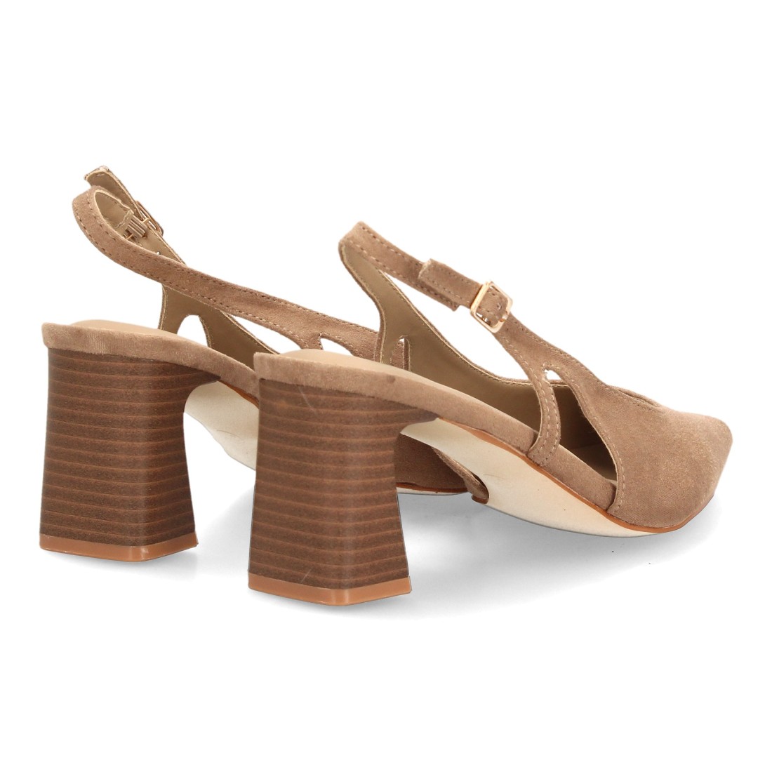 Zapatos Destalonados Beige con Tacón 5 Zapatos Destalonados Beige con Tacón - Imagen 5