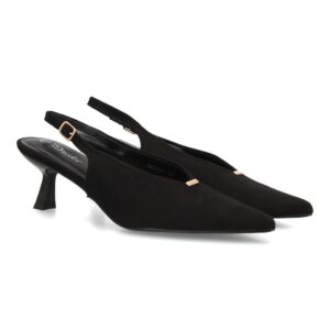 Zapatos Destalonados Negros con Tacón