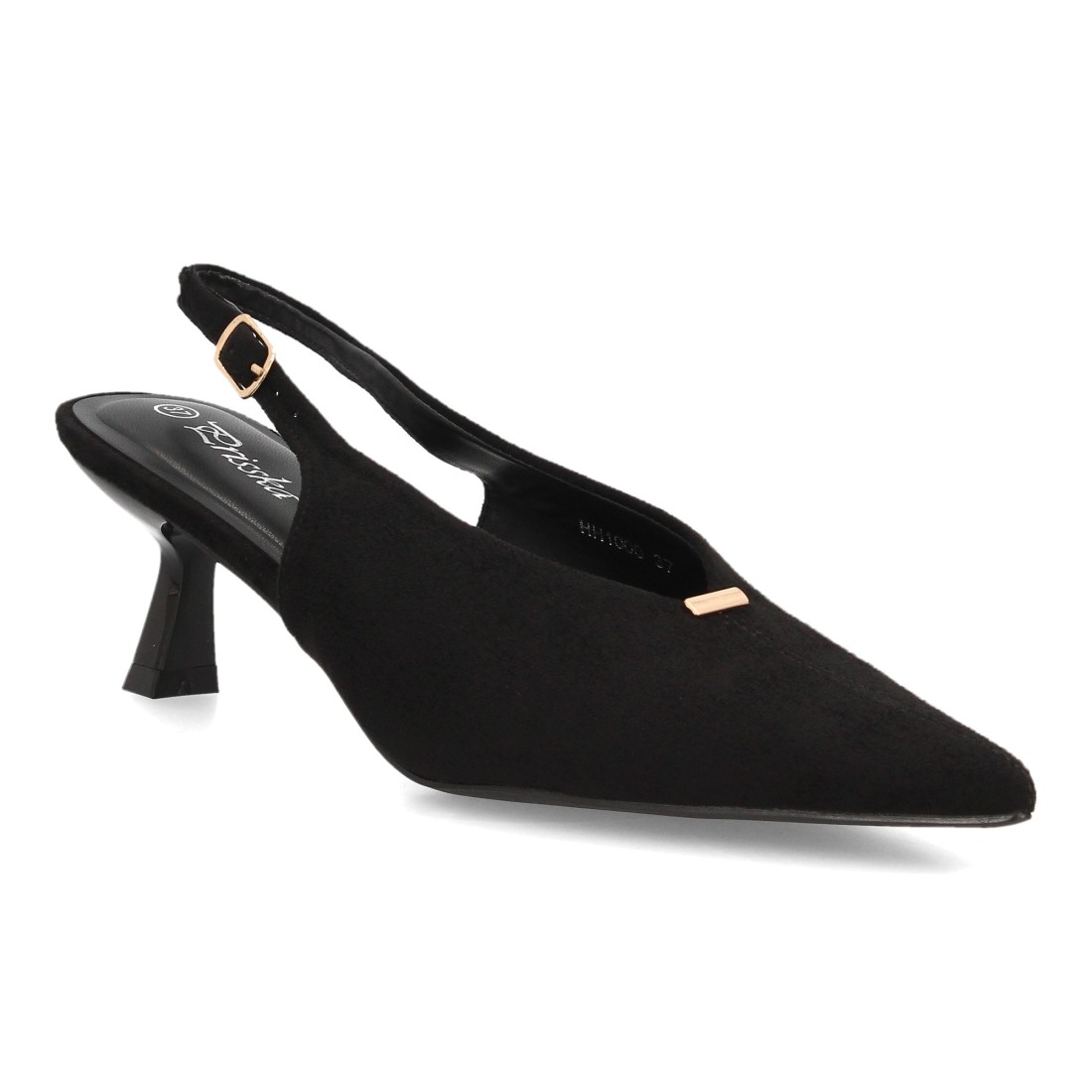 Zapatos Destalonados Negros con Tacón 3 Zapatos Destalonados Negros con Tacón - Imagen 3