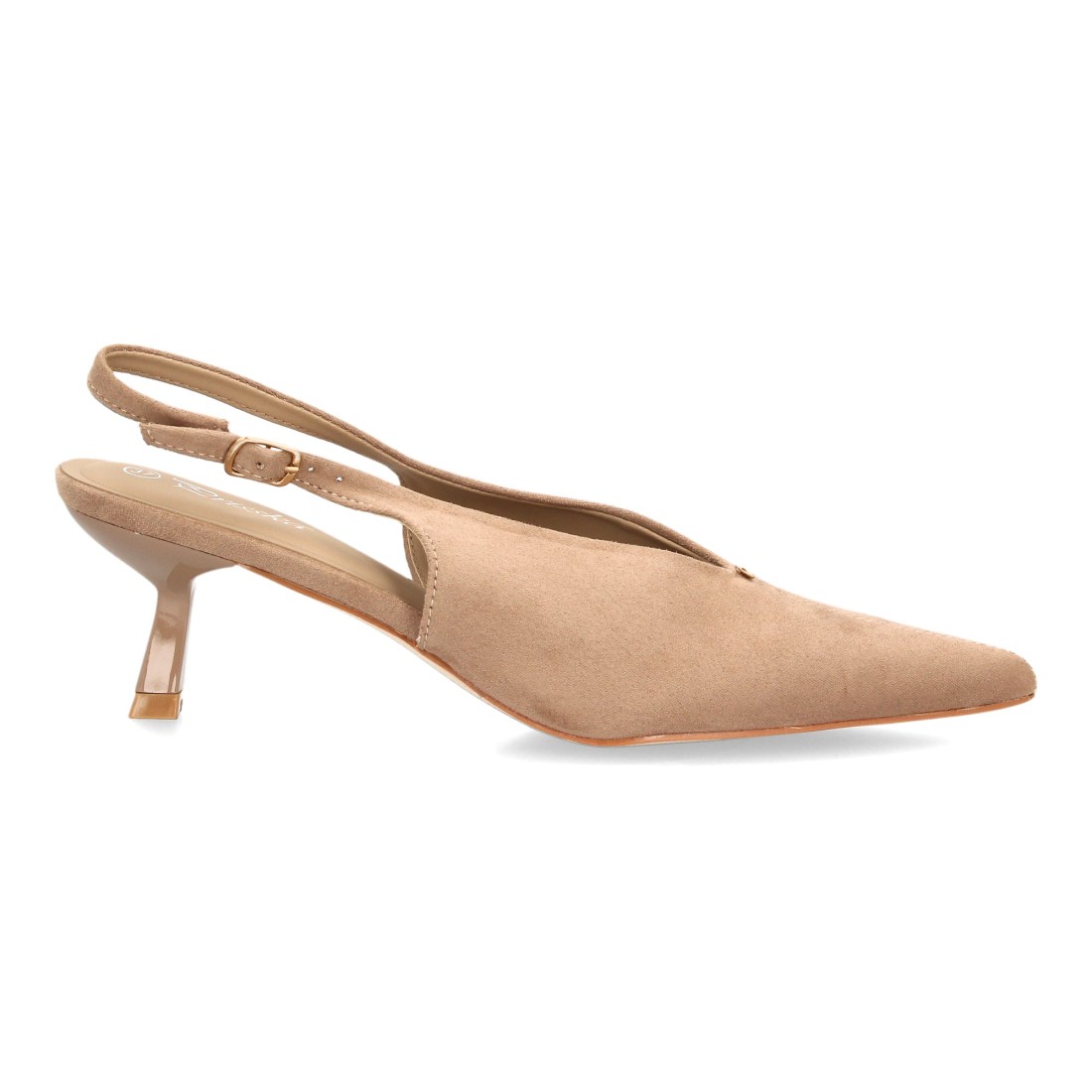 Zapatos Destalonados Beige con Tacón 2 Zapatos Destalonados Beige con Tacón - Imagen 2