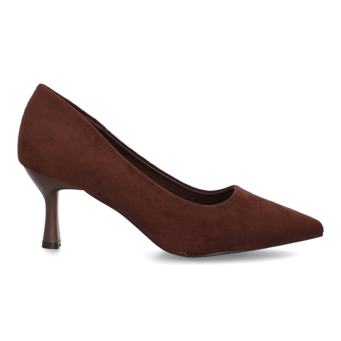 Zapatos de Salón Marrón Chocolate Efecto Ante con Tacón Kitten y Punta Fina 2 Zapatos de Salón Marrón Chocolate Efecto Ante con Tacón Kitten y Punta Fina - Imagen 2