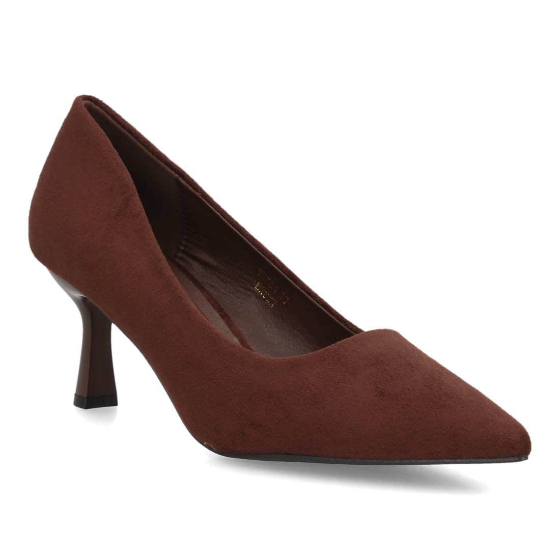 Zapatos de Salón Marrón Chocolate Efecto Ante con Tacón Kitten y Punta Fina 3 Zapatos de Salón Marrón Chocolate Efecto Ante con Tacón Kitten y Punta Fina - Imagen 3
